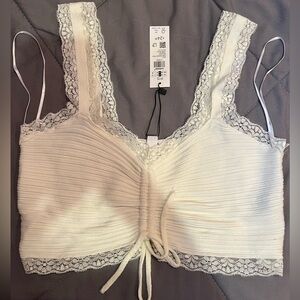 Elegant Lace-Trimmed White Bralette